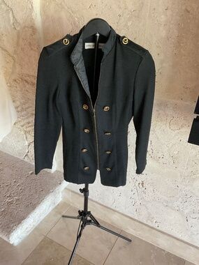 Vintage John Murrough fitted spandex jacket with black buttons Medium